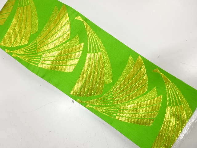 JAPANESE OBI FOR DANCE / REVERSIBLE / WOVEN FOLDING FAN PATTERN